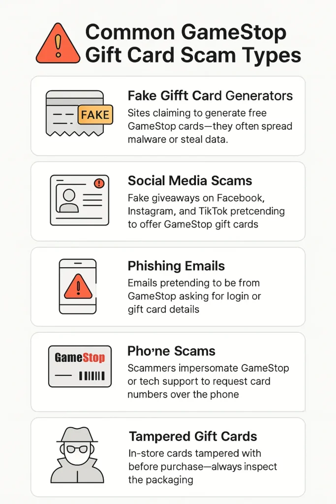 Common GameStop Gift Card Scam Types
