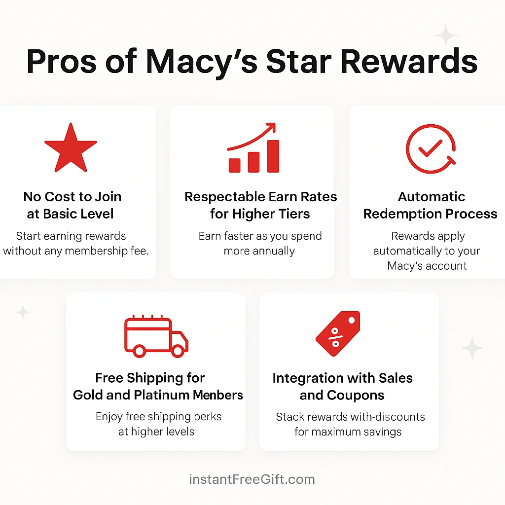 Pros of Macy's Star Rewards