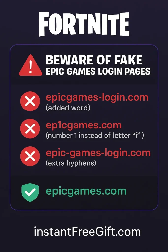 Fake Login Pages: Fortnite Account